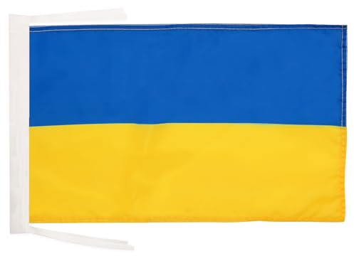 AZ FLAG Flagge Ukraine 45x30 cm Ukrainische Polyester 100D Kordeln