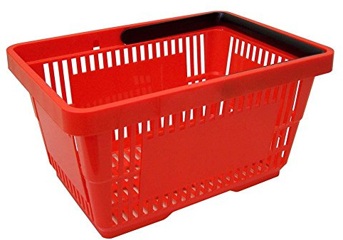 1 Einkaufskorb aus Kunststoff Plastik mit Henkel 20 Liter 40cm stapelbar rot