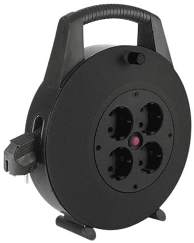 BACHMANN 393.002 Kabelbox 4-Fach 10 m mit Thermoschutzschalter, Schwarz