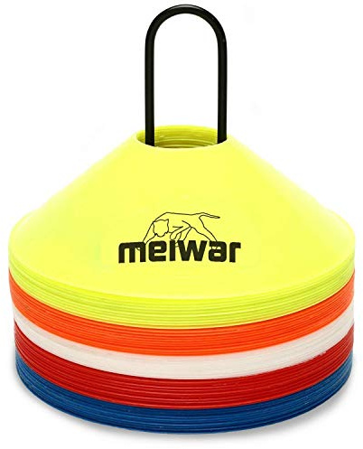 Gipfelsport - Chapeaux pour marquage - Pour l'entraînement au football, hockey, handball ou comme aide d'entraînement à la coordination, 50er Set mit Halter und Tasche