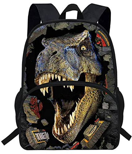 VEEWOW 16inch Animals School Bag Dinosaur Backpack For Kids 5-7 Jurassic Bookbag Boys T rex Backpack (D946)