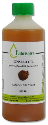 Lubrisolve Huile de lin pressée à froid 100 % pure - Traitement naturel du bois et complément alimentaire pour chevaux - 500 ml - Qualité supérieure - Sans produits chimiques