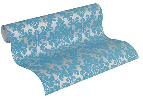 Thomas Barock Vlies-Tapete (silber/blau)