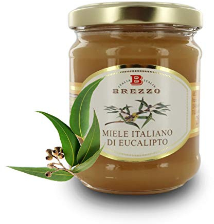 Brezzo Miel de Eucalipto Cruda - Origen Italia - 250g (Paquete de 2 Piezas)