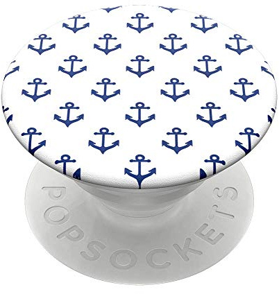 PopSockets: PopGrip Expanding Stand and Grip with a Swappable Top for Phones & Tablets - Anchors Away White