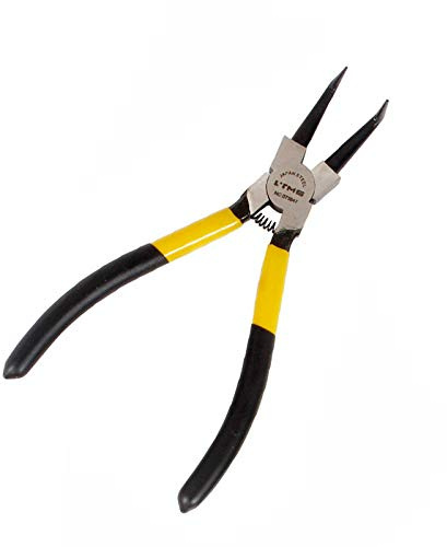 SUPERTOOL Sprengringzange Mini Lange Nase / Gerade / Gebogene Innen/Externe Sicherungsringzange für Heimwerker und Holzbearbeitung (17,8 cm Innen gebogen)