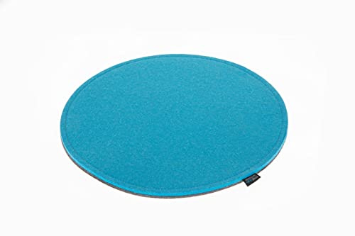voigtdesign Filz-Sitzauflage - Stuhlauflage - Sitzkissen - Stuhlkissen - Auflage - rund - bi-Color - 2-lagig (D 40 cm, 156 türkis)