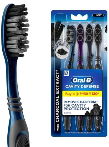Oral-B Charcoal Sensitive Zahnbürste, 3 Stück (extra weich, kaufen Sie 2, erhalten Sie 1)