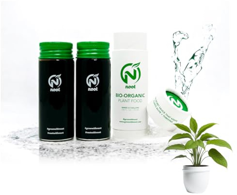 Noot Bio-Organic Plant Food Liquid Fertilizer - Makes 7 Gallons - Root Boosting Mycorrhizae - Fast Growth for Monstera, Aroid, Succulent, Orchid, Calathea, Philodendron - Use Every Watering (2 Vials)
