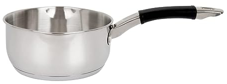 Royal Cuisine Stainless Steel Milk/Tea pan Egg/Water Boiling Pot with 2 Pouring Lips Induction hob Soup Warming Sauce pan 16cm