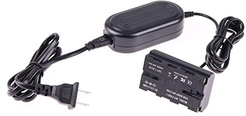 foto4easy Foto4easy AC Power Adapter with NP-F Dummy Battery DC upler for Sony NP-F970 NP-F960 NP-F770 NP-F750 NP-F550 to Power Video LED Light Camera Monitor,Black