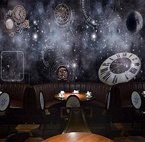 ZZXIAO Papel tapiz con motivos Mecanismo Cielo estrellado Papel tapiz fotográfico 3D Mural Papel tapiz con motiv para cocina Decoración Fotomural sala Pared Pintado Papel tapiz no tejido-250cm×170cm