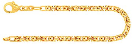 EDELIND Königskette Gold 333, Echtgold Armkette 3 mm mit Stempel aus Gelbgold, Goldarmband aus Deutschland, Herrenschmuck mit Karabinerverschluss, Länge 21.5 cm, Gewicht ca. 11.1 g.