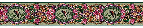Dostear Tapetenbordüre selbstklebend zum Aufkleben für Wohnzimmer Küche Badezimmer Abnehmbare Wasserdicht Bodenleiste PVC Dekorative Bordüre Lila Rose 10 X 1000cm