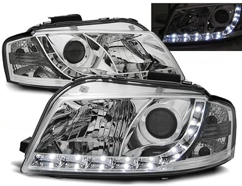 Led Scheinwerfer Set in chrom für Audi A3 8P 05.2003-03.08