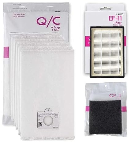Replacement Bag & Filter Kit for Kenmore 600 Series Canister Vacuum Cleaner. 6 Q/C Bags + 1 EF-11 + 1 CF 1. Fits 81614 81615 BC4027 BC4030 w Pet PowerMate. #'s C/Q 53292 5055 50558 50104 52730 81002