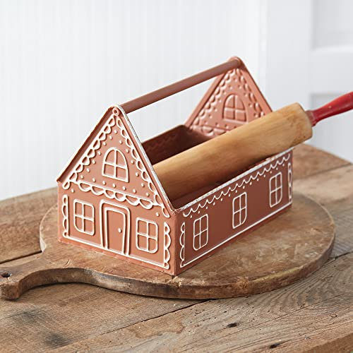 Colonial Tin Works Lebkuchenhaus Werkzeugkasten, 30,5 cm Tiefe, Traditionell oder Vintage Dekorationsbox, Metall Zinn, 20,3 x 30,5 x 21,6 cm, Dekorativ-Lagerbehälter