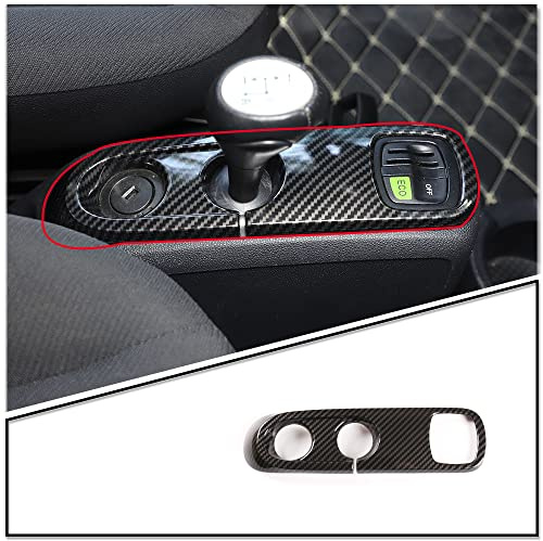DIYUCAR ABS Kunststoff Auto Mittelkonsole Gangschaltung Panel Rahmen Abdeckung Verkleidung für Mercedes-Benz Smart 451 Fortwo 2009-2015 LHD (Kohlefaser)