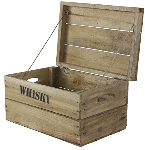 Kistenkolli Altes Land Holztruhe Geschenk-Box mit Deckel Schatzkiste Holzkiste Holztruhe Hochzeitskiste (S 34x24x20cm)