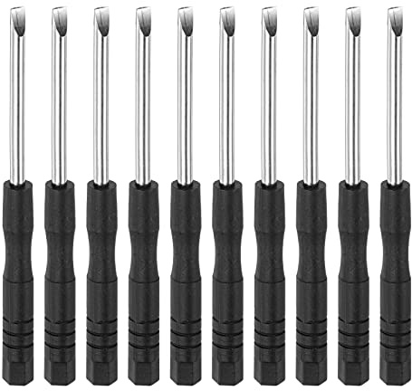 sourcing map Mini Fendue Tournevis, 3.0mm Plat Tête pour Montre Lunettes Électronique Réparation, 10 Pcs