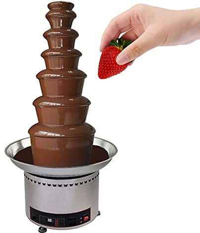 Household Chocolate Fondue Fountain, for Birthday Party, Buffet, Family Gathering BBQ Sauce Melting Pot/Chocolate Waterfall Machine (7 Tier)