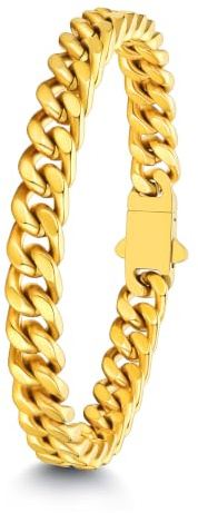 ChainsHouse Armband Herren Edelstahl Panzerarmband für Herren & Damen Silber/Schwarz/Gold 5/7/9/12MM 19/21/23CM