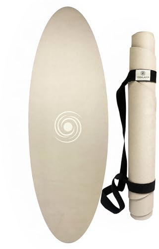 Yogalaxy® Surfstyle Yogamatte - Ovale Gymnastikmatte, rutschfest inkl. Tragegurt, Sportmatte für Fitness & Pilates, Naturkautschuk, Mikrofaser-Oberfläche aus recycelten PET-Flaschen
