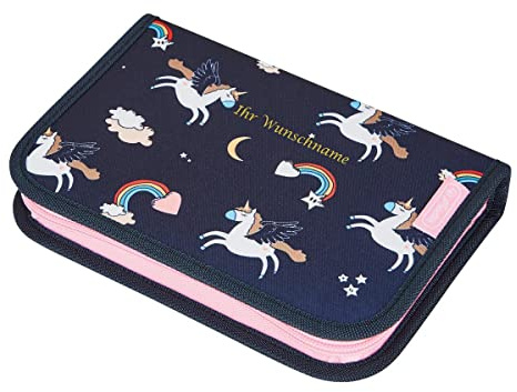 Herlitz Federtasche mit Gravur / Federmappe / Schüleretui / 19teilig / Einhorn