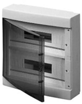 Centralino da parete 36 moduli grigio RAL 7035 con portello trasparente fumè 380x380x150mm IP40 FAEG - FG14436