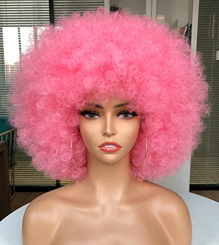 CoCrowns70's Afro-Perücken für Schwarze Frauen (Rosa)