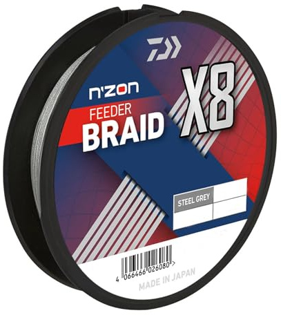 Daiwa N'Zon X8 Braid, Stahlgrau, Geflochtene Angelschnur