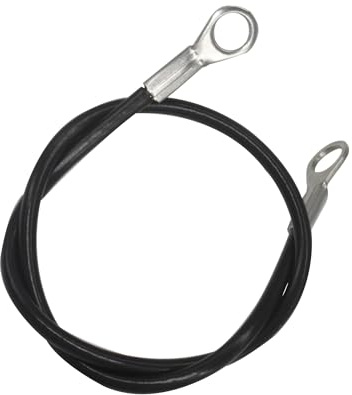 Floyutin 10 cables de acero inoxidable con revestimiento de vinilo de 3 mm con ojales, cuerda de alambre corta, bloqueo de cadena de seguridad para puertas al aire libre, 50 cm, color negro