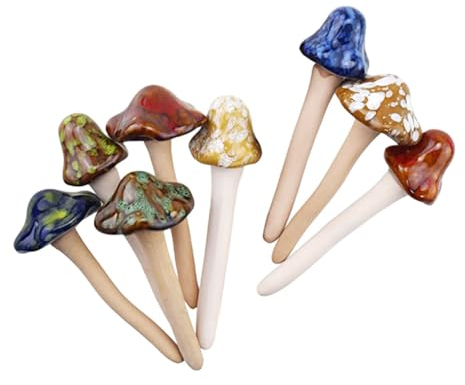 Gogogmee 8stücke Keramik Kleine Pilz Statue Blumentopf Pilz Dekoration Garten Pilzfiguren Pilzschmuck Für Pilz-designschmuck Zur Gartendekoration
