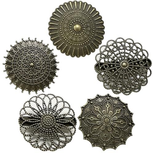 5 Stile Vintage Cardigan Clips,Broschen & Anstecknadeln für Damen,Runde Vintage Blumen Cardigan Clips,Broschen Für Kleidung,füR Pullover,Schals,TüCher,UmhäNge,Kleiderdekoration