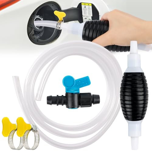 Fuel Syphon Pump, Syphon Tube,Oil Pump, Portable Hand Water Pump 3m/9.8 Ftsiphon Pump Hose Water Liquid Transfer Pump for Car Oil Gasoline Liquid Fish Tank