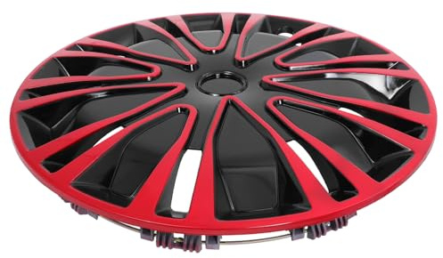 Gatuida Enjoliveurs de Roues Automobiles 14 Pouces en PP Rouge Design Élégant, Protection de Roue Facile à Installer pour Véhicule