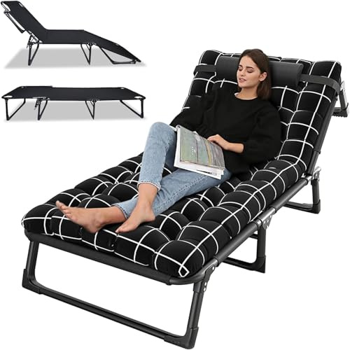 Generisch Feldbett Klappbar, Extra Breit Campingbett, Tragbares Gästebett Bis 200 kg für, Indoor, Outdoor, Strand und Garten