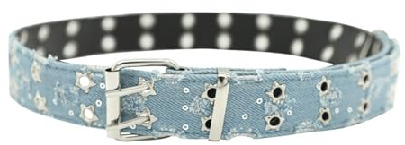 Uqezagpa Taillengürtel, verstellbare Doppeldornschnalle Taillengürtel Stoffgürtel Mädchen Frauen Taillengürtel für Mantel, Röcke, Jeans, blau, Reference Dimensions
