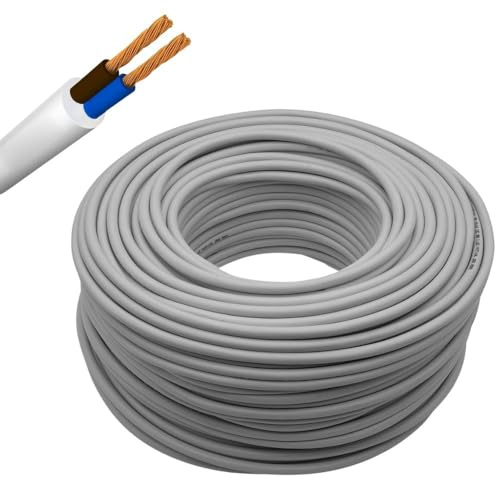 Cavo Elettrico Grigio FROR Gommato Flessibile Tutor Bipolare Antifiamma 2 Fili per Impianti e Prolunghe Elettriche (sezione 2x2,5, Metri 25)