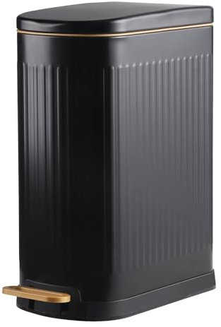 ELPHECO Bote de basura con pedales de cocina (13 L, negro)