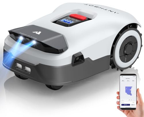 ANTHBOT KI Drahtloser Mähroboter ohne Begrenzungskabel Max. 900m², Full Frequenzband RTK+4-Kamera-Vision Rasenmäher Roboter ohne Kabel, Mehrzonen-Management, Hindernisvermeidung Rasenroboter -Genie600