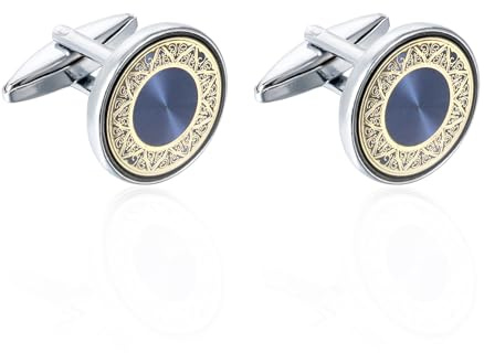 Tyqour 1Pairs Cufflinks for Men Brass Shirt CuffLinks Classic Cuff Links Jewelry Gift for Groom Father Husband Boyfriend Wedding Banquet Ceremony Business