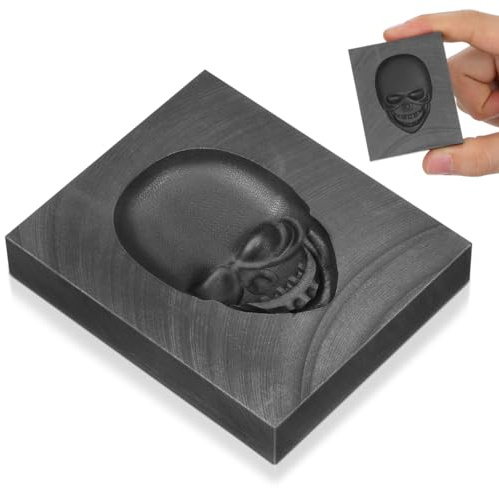 Homoyoyo Skull Graphite Ingot Mold - High Density Casting Mould for Metal Refining - Jewelry Making & Casting Durable Skull Shape Design for & Silver Melting