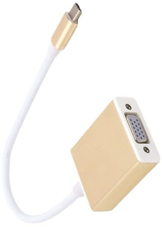 Illkjasfc Câble adaptateur USB de type C femelle vers VGA femelle pour ordinateur portable de bureau, connexion vers écrans VGA, câble de connexion femelle vers câble femelle