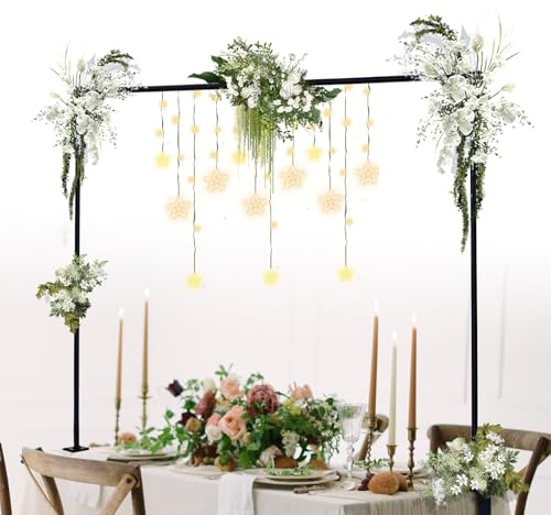Tischbogen,Hochzeitsbogen,Verstellbarer Tischständer mit Klemmen,Ballonbogen Ständer,73 cm-250 cm Länge,Traubogen für Valentinstag,Hochzeiten, Geburtstagsfeiern und Weihnachtsfeiern,Schwarz
