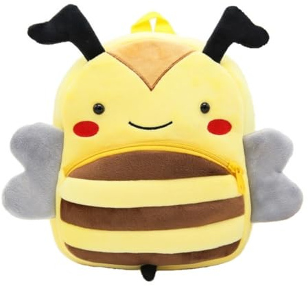 KOMUNJ Mochila para niños pequeños, mochila escolar, mochila para niños y niñas, mochila de dibujos animados para niños con diseño de animales, mini bolso de peluche, mochila para bebés de 1 a 5 años