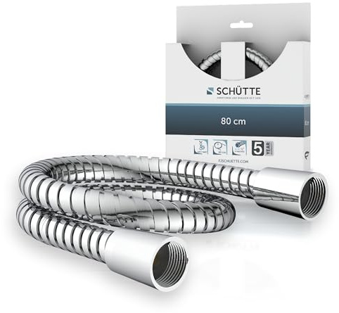 SCHÜTTE Brauseschlauch 80 cm, Duschschlauch, Schlauch für Badezimmer,Edelstahl, Chrom
