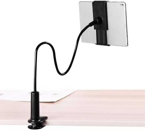 Jovrelant Gooseneck Tablet Holder for Kindle, 360 Degree Rotation Tablet Holder for Bed Compatible with i-Pad Mini Pro Air, Switch, Samsung Ga-laxy Tabs,Other 4.7-10.1 Devices