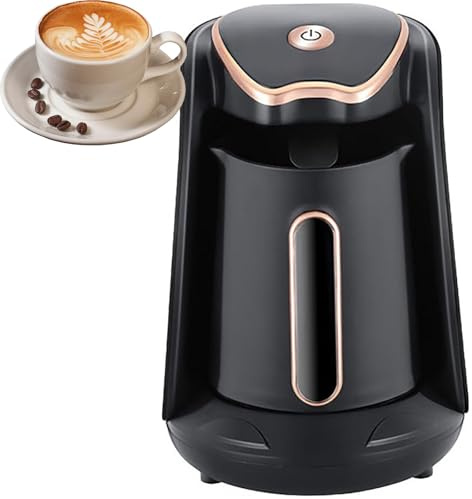 OZPPM Máquina De Café Turco Automática, 600W Máquina De Un Toque, Capacidad 1-4 Tazas, Anti-Desbordamiento & Anti-Quema Seca, Calentamiento De Cobre Puro, Para Hogar