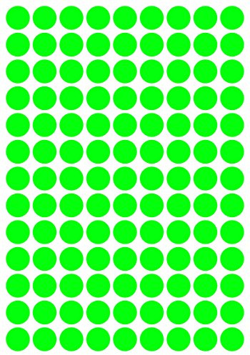234 Klebepunkte, 20 mm, Neon grün, aus PVC Folie, Markierungspunkte, Punkt, Vinyl, leuchtend, rund, selbstklebend